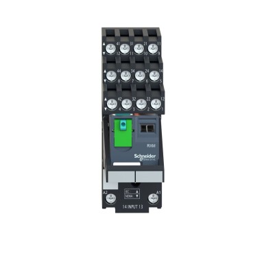 RXM4AB1BDPVS - Miniatuurne pistikrelee eelnevalt kokku pandud, Harmony, 6A, 4CO, lukustatav kontrollnupp, eraldi klemmipesa, 24V DC - Schneider Electric - Miniatuurne pistikrelee eelnevalt kokku pandud, Harmony, 6A, 4CO, lukustatav kontrollnupp, eraldi klemmipesa, 24V DC - Schneider Electric - 6