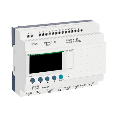 SR2B201JD - Kompaktne nutikas relee, Zelio Logic, 20 I/O, 12 VDC, kell, näidik - Schneider Electric - Kompaktne nutikas relee, Zelio Logic, 20 I/O, 12 VDC, kell, näidik - Schneider Electric - 0