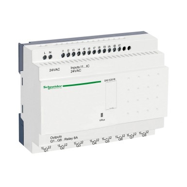 SR2E201B - Kompaktne nutikas relee, Zelio Logic, 20 I/O, 24 V AC, kell, näidik puudub - Schneider Electric - Kompaktne nutikas relee, Zelio Logic, 20 I/O, 24 V AC, kell, näidik puudub - Schneider Electric - 0