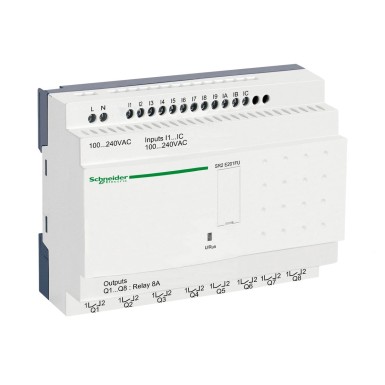 SR2E201FU - Kompaktne nutikas relee, Zelio Logic, 20 I/O, 100...240 V AC, kell, ilma ekraanita - Schneider Electric - Kompaktne nutikas relee, Zelio Logic, 20 I/O, 100...240 V AC, kell, ilma ekraanita - Schneider Electric - 0