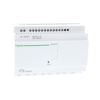 SR2E201FU - Kompaktne nutikas relee, Zelio Logic, 20 I/O, 100...240 V AC, kell, ilma ekraanita - Schneider Electric - Kompaktne nutikas relee, Zelio Logic, 20 I/O, 100...240 V AC, kell, ilma ekraanita - Schneider Electric - 1