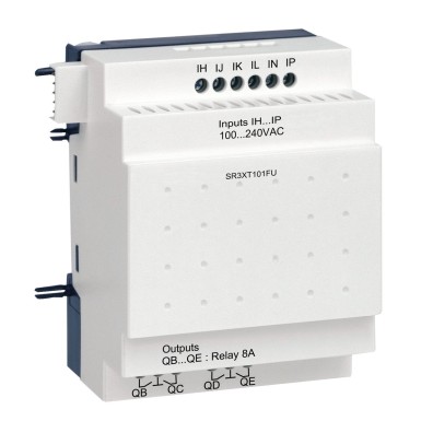 SR3XT101FU - Diskreetne I/O laiendusmoodul, Zelio Logic, 10 I/O, 100...240 V AC - Schneider Electric - Diskreetne I/O laiendusmoodul, Zelio Logic, 10 I/O, 100...240 V AC - Schneider Electric - 0