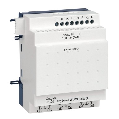 SR3XT141FU - Diskreetne I/O laiendusmoodul, Zelio Logic, 14 I/O, 100...240 V AC - Schneider Electric - Diskreetne I/O laiendusmoodul, Zelio Logic, 14 I/O, 100...240 V AC - Schneider Electric - 0