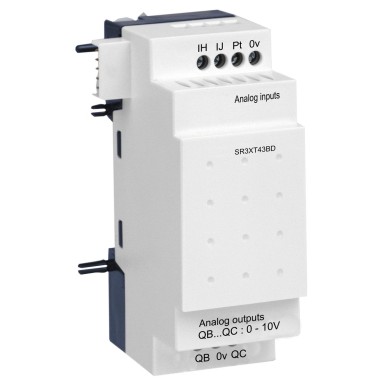 SR3XT43BD - Analooge I/O laiendusmoodul, Zelio Logic, 4 I/O, 24 V DC - Schneider Electric - Analooge I/O laiendusmoodul, Zelio Logic, 4 I/O, 24 V DC - Schneider Electric - 0