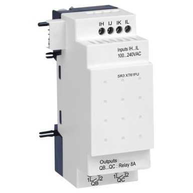 SR3XT61FU - Diskreetne I/O laiendusmoodul, Zelio Logic, 6 I/O, 100...240 V AC - Schneider Electric - Diskreetne I/O laiendusmoodul, Zelio Logic, 6 I/O, 100...240 V AC - Schneider Electric - 0