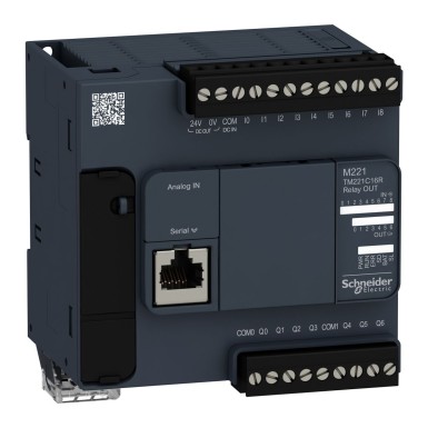 TM221C16R - Modicon M221, loogikakontroller, 16 sisendit/väljundit, 7 relee väljundit, 100?¦240 V AC - Schneider Electric - Modicon M221, loogikakontroller, 16 sisendit/väljundit, 7 relee väljundit, 100?¦240 V AC - Schneider Electric - 0