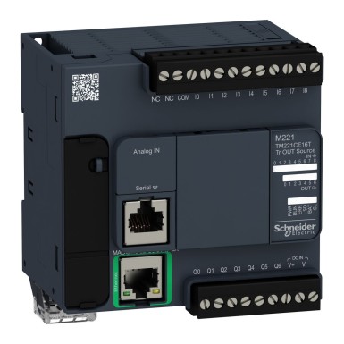 TM221CE16T - Loogikakontroller, Modicon M221, 16 IO transistor PNP Ethernet - Schneider Electric - Loogikakontroller, Modicon M221, 16 IO transistor PNP Ethernet - Schneider Electric - 0