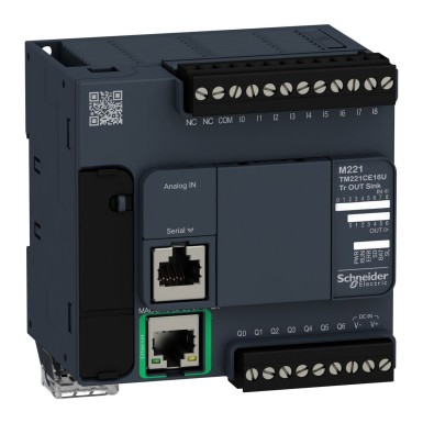 TM221CE16U - Loogikakontroller, Modicon M221, 16io tr.npn ethernet - Schneider Electric - Loogikakontroller, Modicon M221, 16io tr.npn ethernet - Schneider Electric - 0