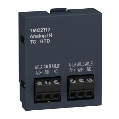 TMC2TI2 - Analoogsisendite kassett, Modicon M221, 2 temperatuuri sisendit, I/O laiendus - Schneider Electric - Analoogsisendite kassett, Modicon M221, 2 temperatuuri sisendit, I/O laiendus - Schneider Electric - 0