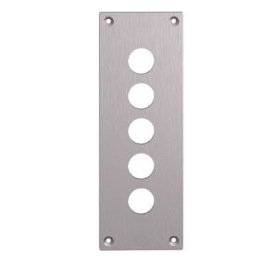 XAPE305 - Harmony XAP, XB2 SL, puuritud esiplaat, metall, 5 väljalõike, 72 x 204 mm, ?22 - Schneider Electric - Harmony XAP, XB2 SL, puuritud esiplaat, metall, 5 väljalõike, 72 x 204 mm, ?22 - Schneider Electric - 1