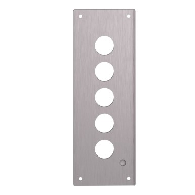 XAPE305 - Harmony XAP, XB2 SL, puuritud esiplaat, metall, 5 väljalõike, 72 x 204 mm, ?22 - Schneider Electric - Harmony XAP, XB2 SL, puuritud esiplaat, metall, 5 väljalõike, 72 x 204 mm, ?22 - Schneider Electric - 5