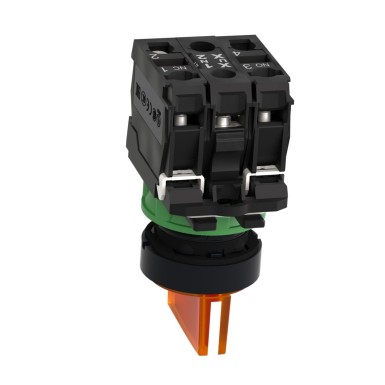 XB5AK135M5 - Valgustatud valikulüliti, Harmony XB5, hall plastik, oranž käepide, 22mm, universaalne LED, 3 asendit, 1NO + 1NC, 230...240V AC - Schneider Electric - Valgustatud valikulüliti, Harmony XB5, hall plastik, oranž käepide, 22mm, universaalne LED, 3 asendit, 1NO + 1NC, 230...240V AC - Schneider Electric - 2