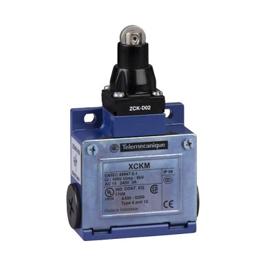 XCKM102 - Telemecanique - Limit switch, Limit switches XC Standard, XCKM, steel roller plunger, 1NC+1 NO, snap action, Pg11
