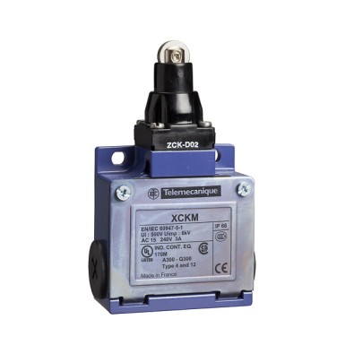 XCKM502 - Limit switch, Limit switches XC Standard - Telemecanique - Limit switch, Limit switches XC Standard, XCKM, steel roller plunger, 1NC+1 NO, slow break, Pg11 - Telemecanique - 0
