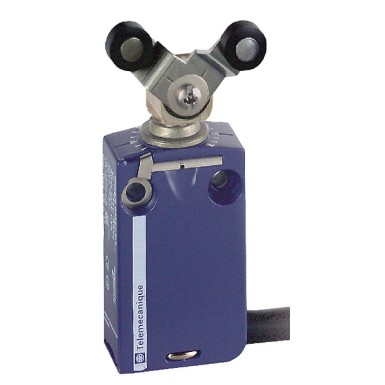 XCMD2171L1 - Limit switch, Limit switches XC Standard - Telemecanique - Limit switch, Limit switches XC Standard, XCMD, forked arm with rollers 1 track, 1NC+1 NO, snap, 1 m - Telemecanique - 0