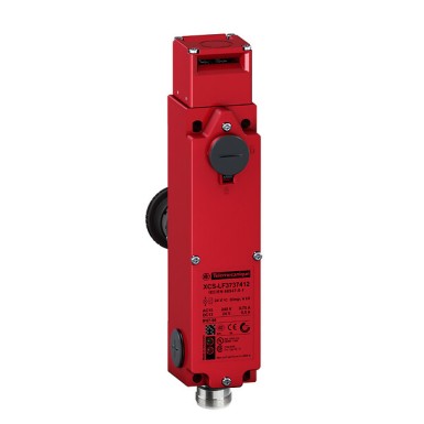 XCSLF353541M3 - Telemecanique - Safety switch, Telemecanique Safety switches XCS, metal key operated solenoid XCSLF, 2NC+4 NO, slow, M23 connector, 24 V