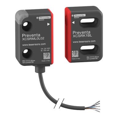 XCSRML0L02 - Miniature Safety RFID switch, generic coded - Telemecanique - Miniature Safety RFID switch, generic coded, single model, 5-pin, 2m cable - Telemecanique - 0