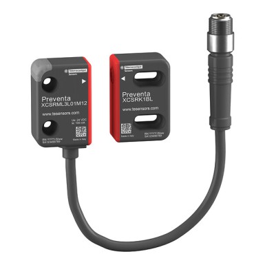 XCSRML3L01M12 - Miniature Safety RFID switch, generic coded - Telemecanique - Miniature Safety RFID switch, generic coded, Daisy-chain + EDM, 100mm cable + 8-pin M12 connector - Telemecanique - 0