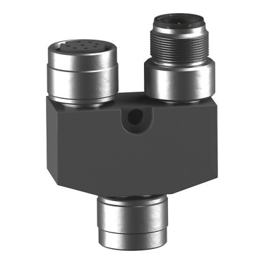 XCSRZY1 - Telemecanique - Splitter connector M12, 8-8-5 poles, Female-Male-Female, first in daisy-chain