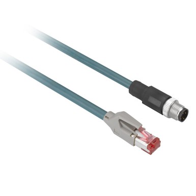 XGSZ12E4503 - Ethernet copper cable, Radio frequency identification XG - Telemecanique - Ethernet copper cable, Radio frequency identification XG, M12 D coded to RJ45, 3 m - Telemecanique - 0