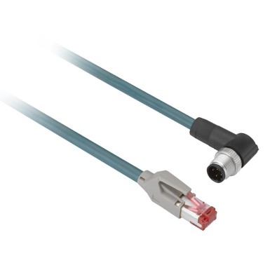 XGSZ22E4503 - Ethernet copper cable, Radio frequency identification XG - Telemecanique - Ethernet copper cable, Radio frequency identification XG, Jumper M12/RJ45 straight/elbowed shielded 3 m - Telemecanique - 0