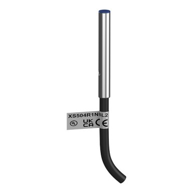 XS504R1NBL2 - Miniature inductive sensor, D4 plain - Telemecanique - Miniature inductive sensor, D4 plain, L31mm, stainless, Sn0.8mm, cable 2m - Telemecanique - 0