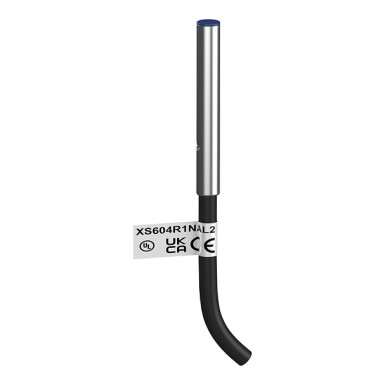XS604R1NAL2 - Miniature inductive sensor, D4 plain - Telemecanique - Miniature inductive sensor, D4 plain, L31mm, stainless, Sn1.5mm, cable 2m - Telemecanique - 0