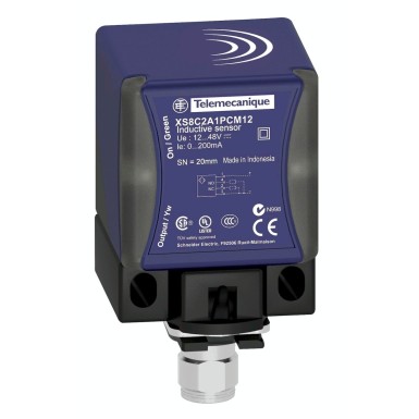 XS8C2A4MAU20 - Induktiivsed lähedusandurid XS, induktiivne andur XS8 40x40x70, PBT, Sn40 mm, 24...240 VAC/DC, 1/2" - Schneider Electric - Induktiivsed lähedusandurid XS, induktiivne andur XS8 40x40x70, PBT, Sn40 mm, 24...240 VAC/DC, 1/2" - Schneider Electric - 0