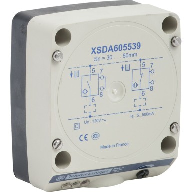 XSDA605539 - Induktiivsed lähedusandurid XS, induktiivne andur XSD 80x80x40, plastik, Sn40mm, 24...240 VAC, klemmid - Schneider Electric - Induktiivsed lähedusandurid XS, induktiivne andur XSD 80x80x40, plastik, Sn40mm, 24...240 VAC, klemmid - Schneider Electric - 0