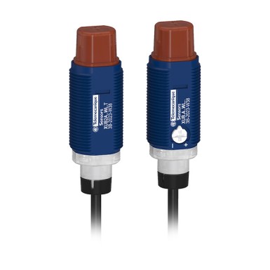 XUB2ANXWL2 - Photoelectric sensors XU, Photo electric sensor - Telemecanique - Photoelectric sensors XU, Photo electric sensor, Cylindrical, Plastic, Angled, Thru-beam, System, Smax 30m, NPN, Cable 2m - Telemecanique - 0