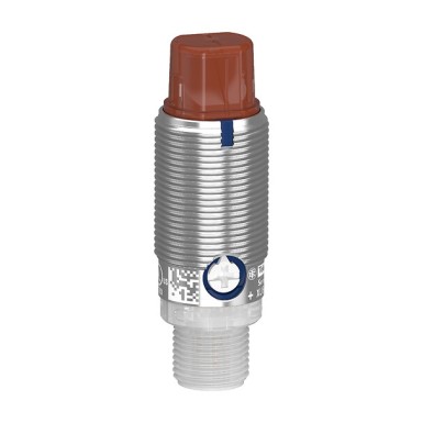 XUB9BNXWM12 - Photoelectric sensors XU, photo electric sensor - Telemecanique - Photoelectric sensors XU, photo electric sensor, cylindrical, metal, angled, polarised, Smax 5.5 m, NPN, Connector M12 - Telemecanique - 0