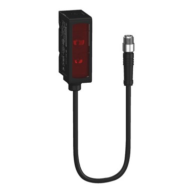 XUM8ALAYP015 - Photoelectric sensors XUM8, BGS - Telemecanique - Photoelectric sensors XUM8, BGS, Laser, Sn 150mm, IO-Link, Pigtail M12 15cm - Telemecanique - 0