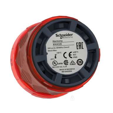 XVUC44 - Harmony XVU, valgustatud LED-üksus moodulituledele, punane, ?60, vilkuv, IP65, 24 V AC/DC - Schneider Electric - Harmony XVU, valgustatud LED-üksus moodulituledele, punane, ?60, vilkuv, IP65, 24 V AC/DC - Schneider Electric - 3