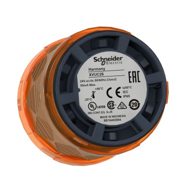 XVUC45 - Harmony XVU, valgustatud LED-üksus moodulituledele, oranž, ?60, vilkuv, IP65, 24 V AC/DC - Schneider Electric - Harmony XVU, valgustatud LED-üksus moodulituledele, oranž, ?60, vilkuv, IP65, 24 V AC/DC - Schneider Electric - 4