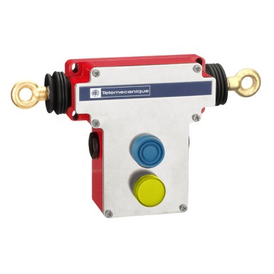 XY2CEDA297 - Dual emergency stop rope pull switch, Telemecanique rope pull switches XY2C - Telemecanique - Dual emergency stop rope pull switch, Telemecanique rope pull switches XY2C, e 2x(1NC+1NO), Pg13.5, boot pb, pilot light 230 V - Telemecanique - 0