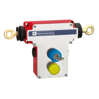 XY2CEDA596 - Dual emergency stop rope pull switch, Telemecanique rope pull switches XY2C - Telemecanique - Dual emergency stop rope pull switch, Telemecanique rope pull switches XY2C, e 2x(1NC+1NO), Pg13.5, key release pb pilot light - Telemecanique - 0