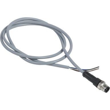 XZCPV1541L1 - Telemecanique - Pre wired connectors XZ, straight male, M12, 4 pins, cable PVC 1 m