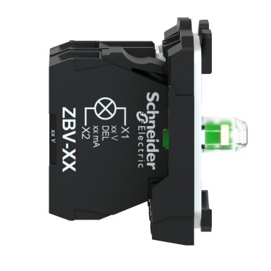 ZB5AW0M31 - Harmony XB5, valgustusplokk koos korpuse/kinnituskaelusega, plastist, roheline, integreeritud LED, 230?¦240 V AC, 1 NO - Schneider Electric - Harmony XB5, valgustusplokk koos korpuse/kinnituskaelusega, plastist, roheline, integreeritud LED, 230?¦240 V AC, 1 NO - Schneider Electric - 5