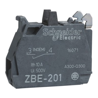 ZBE1019 - Kontaktplokk, Harmony XB4, Harmony XB5, üksikkontakt, 22mm pea jaoks, standardsed kontaktid, kruviklemmid kõrvaklambrite jaoks, 1NO - Schneider Electric - Kontaktplokk, Harmony XB4, Harmony XB5, üksikkontakt, 22mm pea jaoks, standardsed kontaktid, kruviklemmid kõrvaklambrite jaoks, 1NO - Schneider Electric - 0