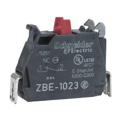 ZBE1023 - Harmony XB4, ühekordne kontaktplokk, hõbedast sulamist, kinnitusliides, 1 NC - Schneider Electric - Harmony XB4, ühekordne kontaktplokk, hõbedast sulamist, kinnitusliides, 1 NC - Schneider Electric - 0