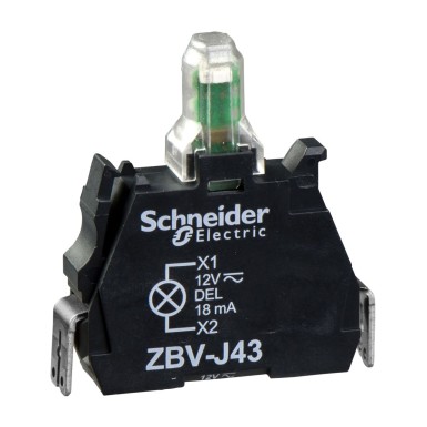 ZBVJ43 - Valgusplokk, Harmony XB4, Harmony XB5, punane, integreeritud LED, kinnitusliides, 1NO, 12 V AC DC - Schneider Electric - Valgusplokk, Harmony XB4, Harmony XB5, punane, integreeritud LED, kinnitusliides, 1NO, 12 V AC DC - Schneider Electric - 0