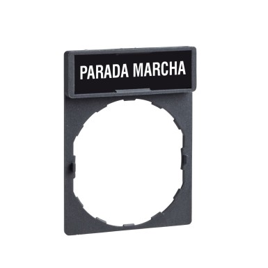 ZBY2466 - Legendihoidja, Harmony XB4, 30 x 40mm, plastik, 8 x 27mm legend, valge märgistatud PARADA MARCHA - Schneider Electric - Legendihoidja, Harmony XB4, 30 x 40mm, plastik, 8 x 27mm legend, valge märgistatud PARADA MARCHA - Schneider Electric - 0