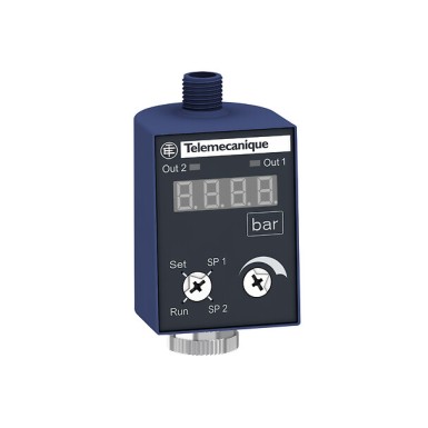 ZMLPA2P0SH - Electronic pressure sensors, Pressure sensors XM - Telemecanique - Electronic pressure sensors, Pressure sensors XM, Display & switch ZMLP, 24 VDC, 2 PNP, hysteresis, M12 - Telemecanique - 0