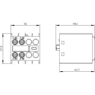 3RH2911-1HA02 - Eespool asuv abilüliti, 2 NC vooluühendus 1 NC, 1 NC 3RH ja 3RT kruviklemmile .1/.2, .1/... - Siemens - Eespool asuv abilüliti, 2 NC vooluühendus 1 NC, 1 NC 3RH ja 3RT kruviklemmile .1/.2, .1/... - Siemens - 3