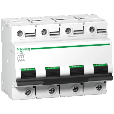 A9N18391 - Minikaitselüliti (MCB), Acti9 C120N, 4P, 80A, D-kõver, 10000A (IEC/EN 60898-1), 10kA (IEC/EN 60947-2) - Schneider Electric - Minikaitselüliti (MCB), Acti9 C120N, 4P, 80A, D-kõver, 10000A (IEC/EN 60898-1), 10kA (IEC/EN 60947-2) - Schneider Electric - 0