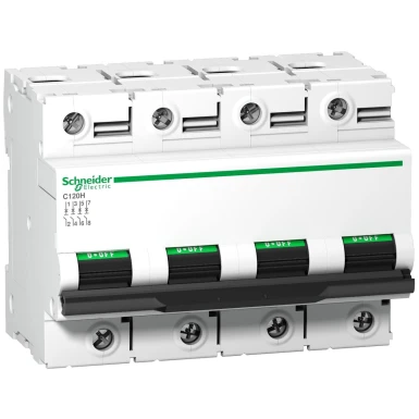 A9N18436 - Minikaitselüliti (MCB), Acti9 C120H, 4P, 100A, B-kõver, 15000A (IEC/EN 60898-1), 15kA (IEC/EN 60947-2) - Schneider Electric - Minikaitselüliti (MCB), Acti9 C120H, 4P, 100A, B-kõver, 15000A (IEC/EN 60898-1), 15kA (IEC/EN 60947-2) - Schneider Electric - 0