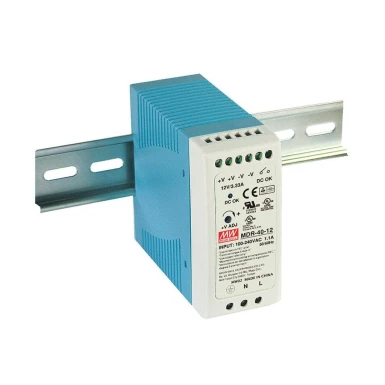 MDR-40-24 - AC-DC tööstuslik DIN-liistu toiteallikas; Väljund: 24V DC, 1,7A; plastkorpus. - Mean Well - AC-DC tööstuslik DIN-liistu toiteallikas; Väljund: 24V DC, 1,7A; plastkorpus. - Mean Well - 0