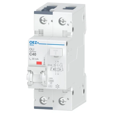 OEZ:38305 - In 40 A, Ue AC 230 V, karakteristik C, Idn 30 mA, 1+N-poolus, Icn 10 kA, tüüp A - OEZ - In 40 A, Ue AC 230 V, karakteristik C, Idn 30 mA, 1+N-poolus, Icn 10 kA, tüüp A - OEZ - 0