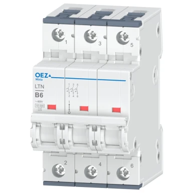OEZ:41768 - In 6 A, Ue AC 230/400 V / DC 216 V, karakteristik B, 3-pooluseline, Icn 10 kA - OEZ - In 6 A, Ue AC 230/400 V / DC 216 V, karakteristik B, 3-pooluseline, Icn 10 kA - OEZ - 0