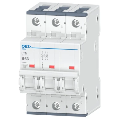 OEZ:41778 - 63 A, Ue AC 230/400 V / DC 216 V, karakteristik B, 3-pooluseline, Icn 10 kA - OEZ - 63 A, Ue AC 230/400 V / DC 216 V, karakteristik B, 3-pooluseline, Icn 10 kA - OEZ - 0